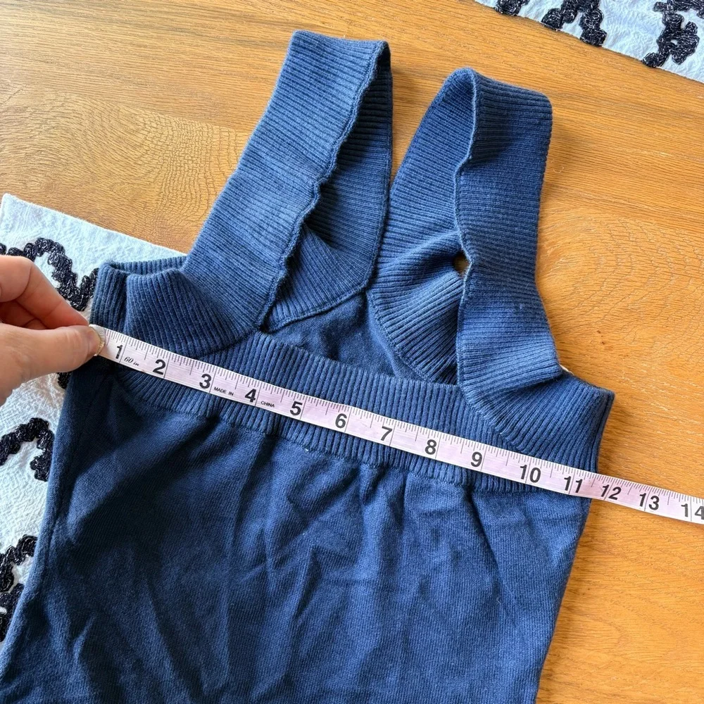 Le Lis navy blue knit bodysuit one piece women’s size XS